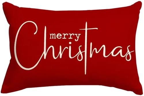 Vista 15 de RABUSOFA Fundas de almohada de Navidad con mensaje de Feliz Navidad, decoraciones para el invierno, fundas de almohada decorativas, fundas