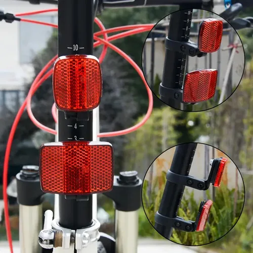 Vista 6 de Kit de 2 reflectores traseros de bicicleta, manillar de bicicleta impermeable y tija de sillín reflectante para seguridad vial Waterproof, Bicycle