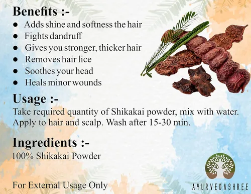 Vista 7 de AYURVEDASHREE Shikakai Powder 100 Gm Acacia concinna Fruit Pods Powder Limpiador y acondicionador natural para el cabello Vegano Sin OMG