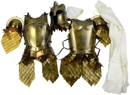 Vista 5 de 15th Century Battle LARP Warrior Kingsguard Traje de armadura de medio cuerpo, medio traje de caballero, maravilloso regalo para amantes de la Edad