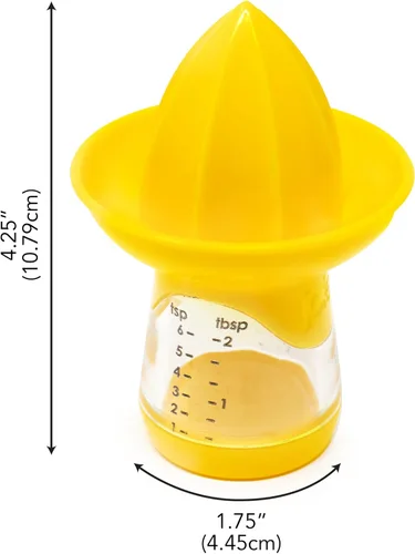 Vista 7 de Joie Citrus exprimidor Squeeze and Pour, exprimidor con boquilla, sin BPA y aprobado por la FDA ABS, Amarillo