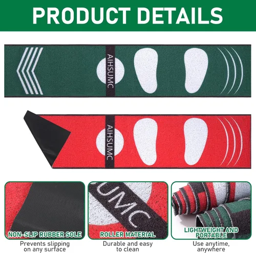 Vista 4 de Softball Pitching Mat with Strike Zone, Wear-Resistant Portable Training Mat for Batting Stance Practice, 54 x 12 Inch, Indoor & Outdoor Baseball