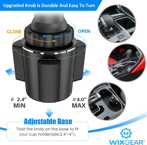 Vista 6 de Soporte magnético para teléfono - Soporte universal para automóvil con base ajustable y brazo extensible, compatible con todos los teléfonos