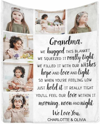 Vista 32 de InterestPrint Regalos personalizados para mamá, manta personalizada con fotos y fotos familiares, regalos de cumpleaños para el día de la madre