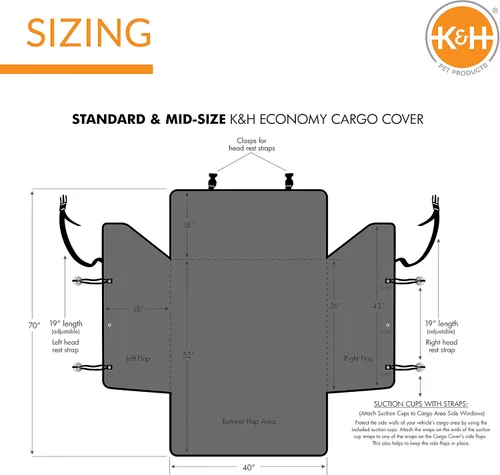 Vista 5 de K&H Manufacturing Economy Cargo Cover, Universal, Gris