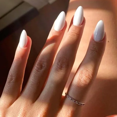 Vista 42 de Uñas postizas a presión marrón café, uñas postizas medianas de almendra, color sólido, cobertura completa, uñas postizas artificiales brillantes