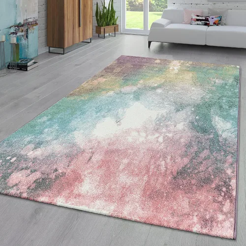 Vista 4 de Paco Home Alfombra colorida con diseño abstracto en multicolor, tamaño: 2' x 3'3
