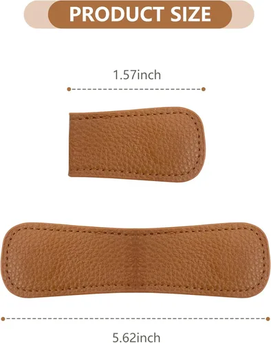 Vista 5 de Newseda Cartera magnética con clip para dinero, para hombre, clips de cuero delgados para dinero en efectivo, tarjetero de visita, Marrón