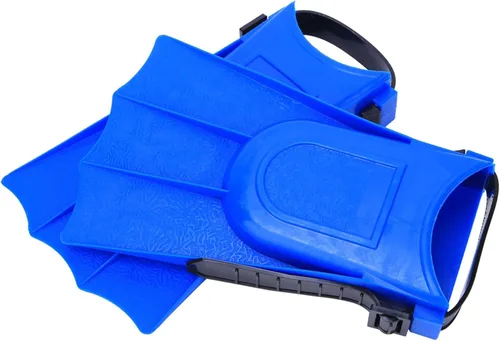 Vista 6 de Un par de aletas cortas de PVC para niños y niñas de buceo ligero para entrenamiento de natación y buceo de pies para niños y jóvenes, conjunto