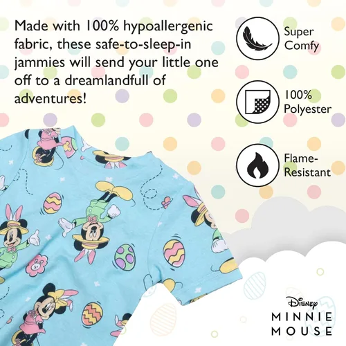 Vista 3 de Disney Kids' Mickey Minnie Mouse 2-Piece Snug-fit Cotton Pajama Set