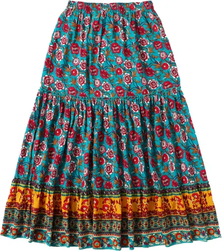 Vista 53 de Milumia Women Boho Vintage Floral Print Long Skirt Summer Tiered Maxi Skirt