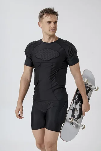 Vista 4 de Topeter - Camiseta de compresión acolchada para hombre