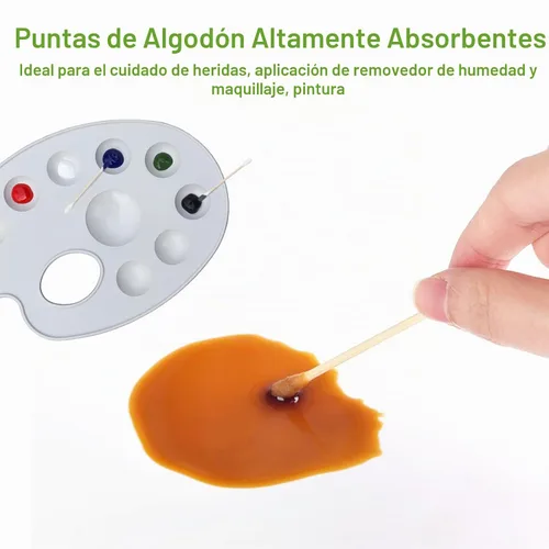 Vista 5 de 800 Hisopos de Algodón de Bambú - Bastoncillos de Algodón Orgánico Natural con Puntas Dobles, Hipoalergénicos, Hisopos Biodegradables para Limpieza