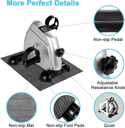 Vista 16 de Mini Exercise Bike, AGM Under Desk Bike Pedal Exerciser Foot Cycle Arm & Leg Pedal Exerciser with LCD Screen Displays