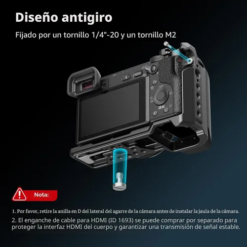 Vista 2 de SmallRig Jaula con mango de silicona y zapata fría para Sony a6100, a6300, a6400-3164