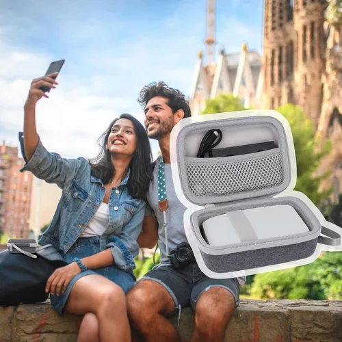 Vista 9 de co2CREA Estuche rígido de repuesto para impresora Fujifilm Instax Mini Link 3 2 1 (funda blanca ceniza + interior blanco)