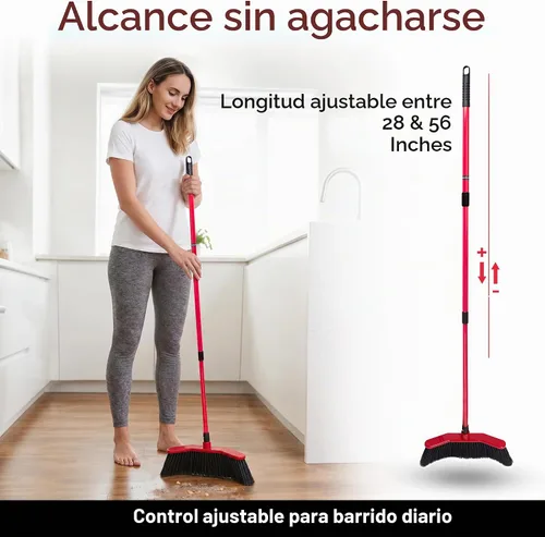 Vista 2 de Da Vinci Broom con juego combinado de recogedor, cabezal curvado de 16