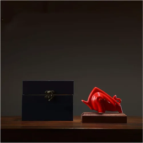 Vista 13 de NYKK Escultura de estatua de feng shui chino, muebles creativos de toro de la suerte, mascota alcista del año del toro, NIU Turns Universo, sala