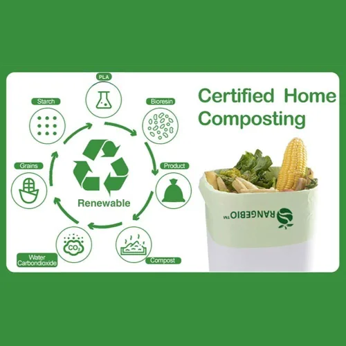 Vista 6 de OrangeBio Bolsas Compostables Certificadas para Productos del Hogar, 250 Unidades, 14 x 18 Pulgadas, Soportan hasta 14 Libras, ASTM D6400, EN 13432