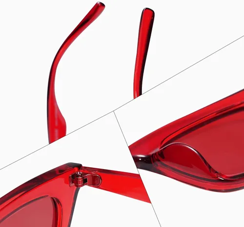 Vista 3 de VANLINKER Pequeños lentes de sol de ojo de gato para mujer, estilo retro, diminuto, cuadrado, sombra VL9555