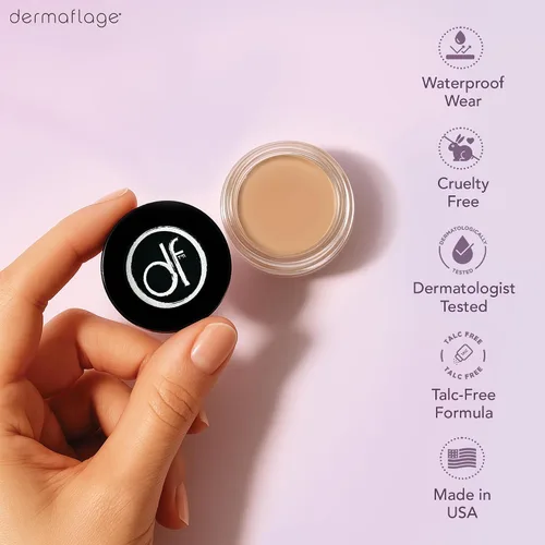 Vista 5 de Dermaflage Crema Correctora para Acné y Tatuaje Cover Up - Bronce Oscuro Full Coverage Scar & Acne Concealer, Tattoo Cover Up Makeup, Matte