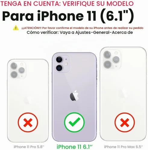 Vista 2 de YmhxcY Funda para iPhone 11 a prueba de golpes, a prueba de caídas, a prueba de polvo, a prueba de caídas, 3 capas, duradera, funda de teléfono