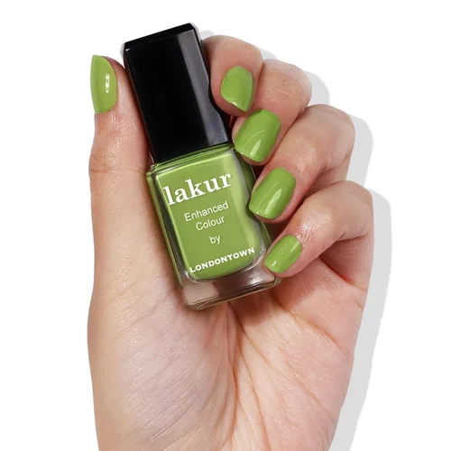 Vista 15 de LONDONTOWN Lakur Nail Polish – Green, Long-Lasting, Streak-Free, Chip-Resistant 21+ Free Non-Toxic Vegan Nail Color, Strengthens & Hydrates Nails