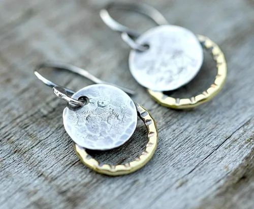 Vista 2 de Pendientes de plata de ley, aretes colgantes de luna, regalo para ella