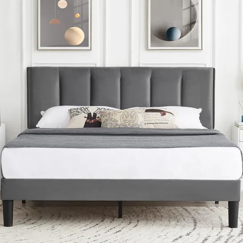 Vista 68 de VECELO Base de cama de tamaño individual con cajón de almacenamiento, base de cama de plataforma resistente con cabecera y fuerte soporte de Negro