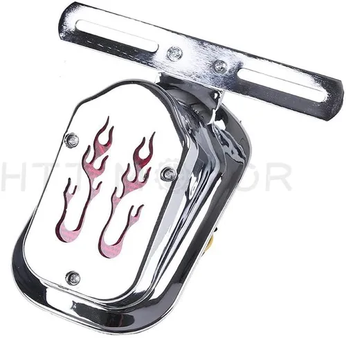 Vista 4 de Flame Fire - Luz trasera de freno compatible con H-D Cafe Racer Bobber Chrome USA