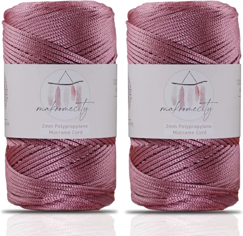 Vista 11 de Makromecity, Cordón de macramé de poliéster de 2 mm x 250 yardas (750 pies) Cordón de macramé de 2 mm de polipropileno para arte y manualidades