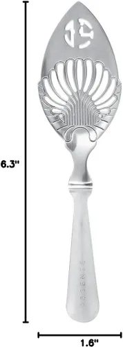 Vista 5 de Cucharas de absenta, Cuchara de absenta de acero inoxidable, Utensilios de cóctel Cuchara de azúcar amarga, Cuchara de ajenjo gotero de plata