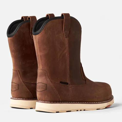 Vista 6 de BRUNT Bolduc (Punta Comp) - Marrón - Bota de Trabajo Wellington Impermeable de Cuña con Tiradores de 9" - Clasificación EH - Resistente a