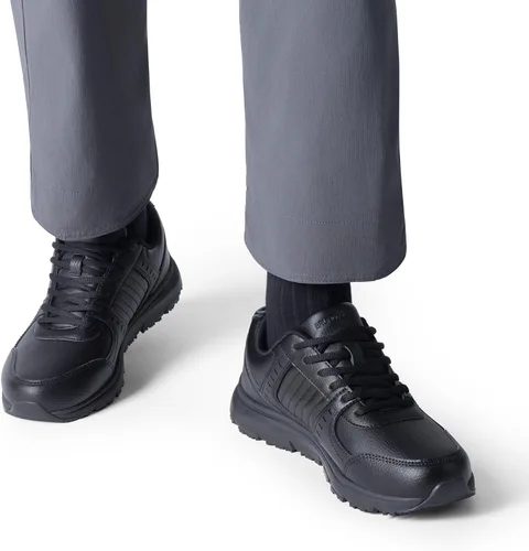 Vista 6 de Bruno Marc Zapatos de trabajo antideslizantes para hombre, zapatos de trabajo ligeros impermeables y tenis de restaurante o servicio de alimentos