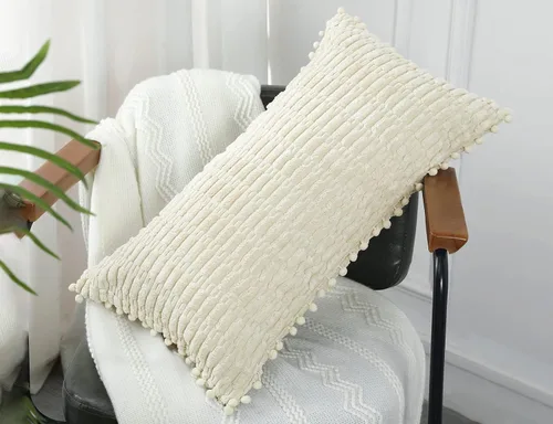 Vista 4 de PANOD Funda decorativa larga de almohada lumbar de 14 x 20 pulgadas, bohemia, súper suave y afelpada moderna, funda de almohada rectangular larga