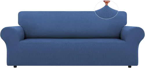 Vista 15 de LURKA Fundas elásticas para silla y sofá de 1 pieza, Fundas para sofá con protector elástico en la parte inferior para niños y perros