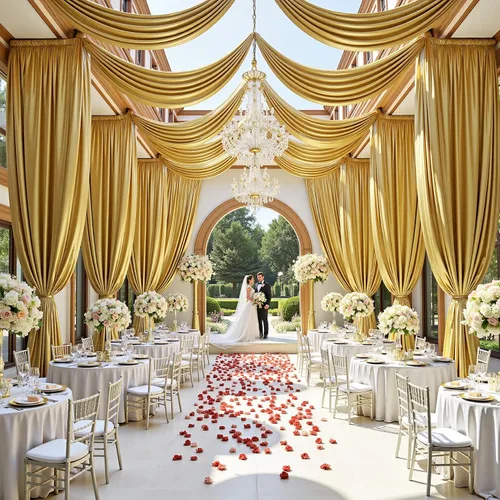 Vista 43 de Cortina de techo beige de 20 x 40 pies para bodas, 4 paneles sin arrugas, 40 pies de largo, cortinas drapeadas para bodas, cumpleaños y fiestas