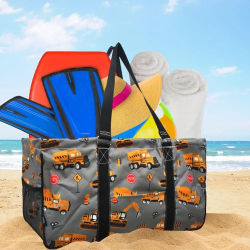 Vista 268 de NGIL Bolsa de comestibles reutilizable extra grande plegable de gran tamaño para comestibles, almacenamiento, picnic, playa, Estampado