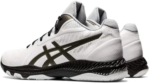 Vista 2 de ASICS Netburner Ballistic FlyteFoam Mid Top Tenis de voleibol para hombre blanco (White/gunmetal)