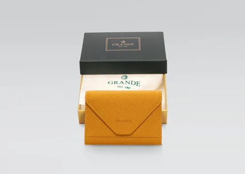 Vista 69 de grande Estuches para tarjetas 3639, Naranja, Tarjetero de cuero con cierre magnético, cartera pequeña de acordeón para mujer