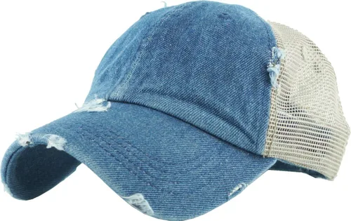 Vista 2 de MIRMARU Gorra de béisbol para mujer, de algodón lavado, con malla en la espalda, moño alto desordenado