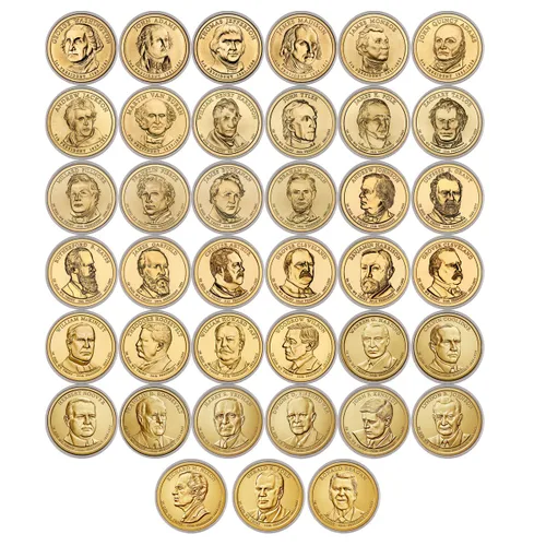 Vista 3 de Colección completa de dólares presidenciales (2007-2020) $1 Moneda no circulada de la Casa de la Moneda de EE. UU