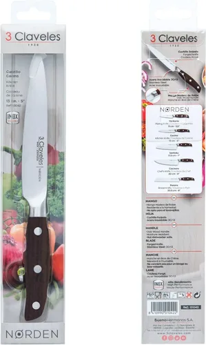 Vista 4 de 3 CLAVELES Cuchillo Forjado Cocina Diámetro 13 cm - 5" E 3C