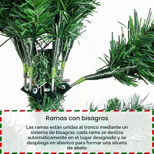 Vista 9 de Yaheetech - Árbol artificial de abeto preiluminado de 1.4 m con bisagras para árbol de Navidad con 150 luces LED multicolor y 324 puntas de rama