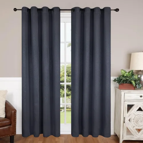 Vista 23 de BNM - Paneles de cortinas opacas para oscurecer la habitación con 6 ojales, cortinas perfectas para ventanas de cocina, dormitorio o sala de estar