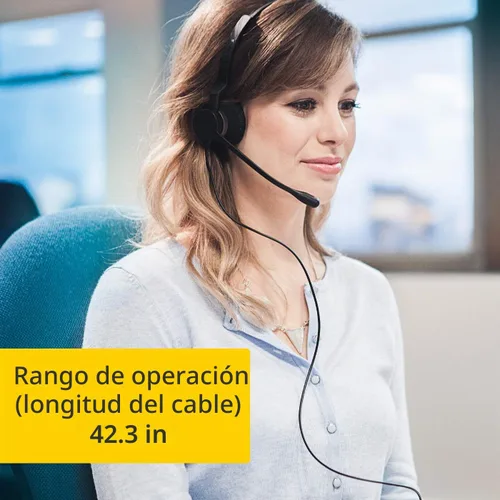 Vista 5 de Jabra Biz 2300 USB Duo Auriculares profesionales con cable para centro de llamadas