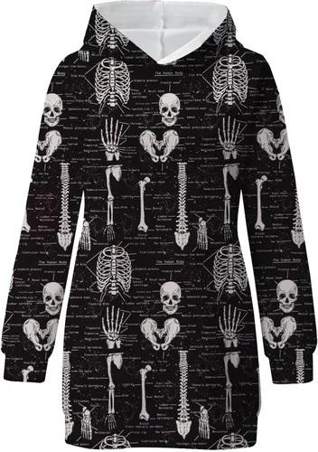 Vista 3 de Vestido de Halloween para mujer 2022 con capucha para otoño e invierno