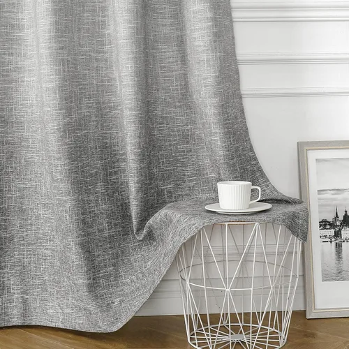 Vista 2 de Cortina opaca para dormitorio, color blanco crema a gris, 50 pulgadas de ancho x 63 pulgadas de largo x 2 pulgadas de largo Central Park, Gradient