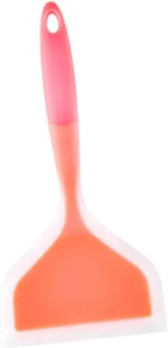Vista 3 de Espátula ancha flexible estable y gruesa de silicona para panqueques, herramienta para hornear, utensilios de cocina para el hogar, naranja