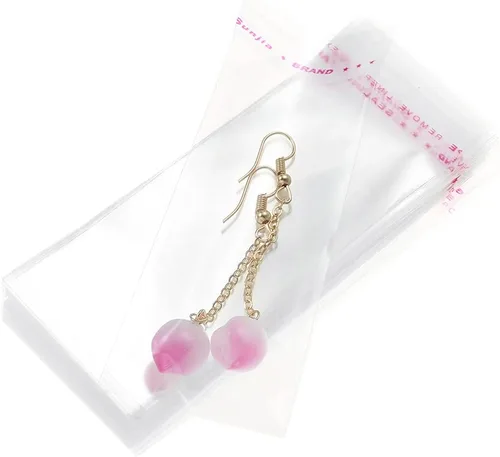 Vista 9 de 200 bolsas de celofán de 1.5 x 1.5 pulgadas de grosor, pequeñas, transparentes, resellables, resellables, autoadhesivas, para joyería, collar